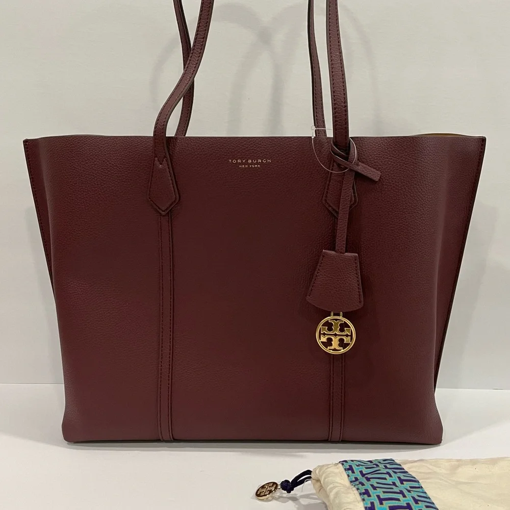 Tory Burch Burgundy Tote Bag - Picture 1 of 14